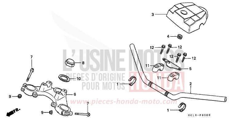 ROHRGRIFF/OBERE BRUECKE von CB1300 Super Bold'or ABS LUMINOUS RED (R123) von 1982
